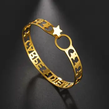 Atoztide Trendy Customzied Numele Bratara Pentru Femei Din Oțel Inoxidabil De Aur Gol Numele Steaua Brățară Bratari Bijuterii Cel Mai Frumos Cadou