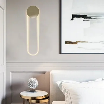 Nordic atmosferă creativă a condus lampă de perete de arta retro palor dormitor noptieră hotel modelul perete despărțitor tranșee