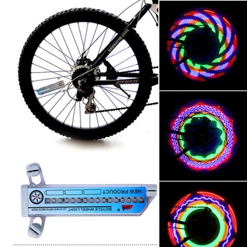 30Patterned Roata de Bicicleta LED Biciclete Flash Vorbit Lumina Lămpii de Noapte Siguranță de Echitatie Bicicleta Accesorii Dublu Partea de Afișare