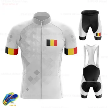 2021 Belgia Pro Echipa de Ciclism de Îmbrăcăminte Set Tricou de Biciclete 19D GEL Mens Ropa Ciclismo Biciclete Topuri de Vara Ciclism Jersey Pantaloni
