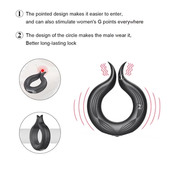 De sex feminin Orgasm Penis Vibrator Inel Modernizate Reglabil Masaj Portabil cu 2 Motoare Puternice 10 Sexuale Moduri pentru a Juca