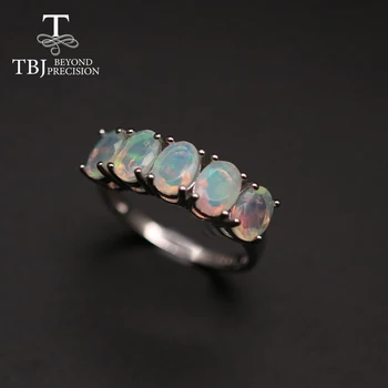 TBJ,fermecător 4CT Opal Inel de bună calitate naturale etiopia Piatră prețioasă de Bijuterii de argint 925 inel de trupa pentru femei uzura de zi cu zi