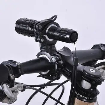 360 de Grade de Rotație de Ciclism Biciclete de Lumină, Dublu Deținător Fata LED-uri Lanterna Lampa Pompa de Ghidon Mount Titularului de Biciclete Dotari bl