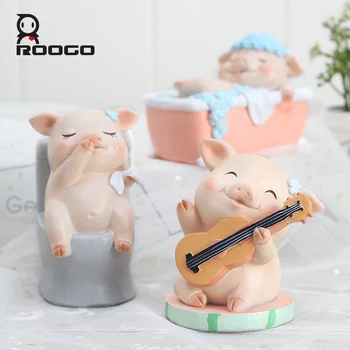 Roogo creative drăguț porc leneș mini acasă decorare accesorii masa ambarcațiunile de decorare ornament iubitorii de cadou pentru prietena