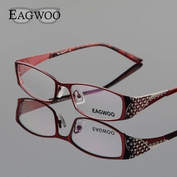 EAGWOO Femei Aliaj de Ochelari Full Rim Epocă Optice Cadru Nou baza de Prescriptie medicala Elegant Spectacol de Moda Fereastra Ochelari D9044