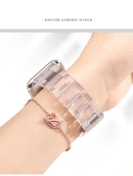 Rășină Curea de Ceas pentru Iwatch Serie Band SE 6 5 4 42mm 44mm Transparent Bratara pentru Apple Watch Bands 3 2 Curea de 38mm 40mm Curea