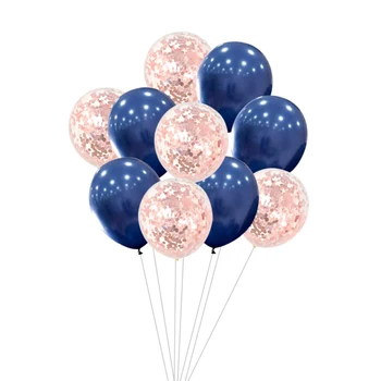 30pcs DIY Bleumarin Aur Resturi de Hârtie Balon de 12 țoli Baloane cu Confetti Roz Pentru Nunta, Ziua de naștere Petrecere Copil de Dus Provizii