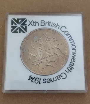 Noua Zeelandă 1 Coroane 1974 Zecea Jocurile Commonwealth 38mm Monede Ue Ediție Europa Reale Original Folosit Monede Vechi Aleatoare An