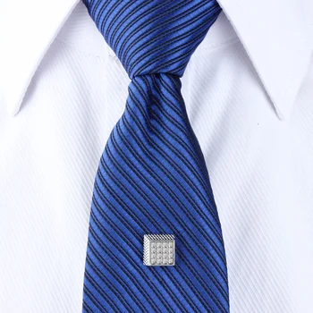 HAWSON New Sosire Lega Pioneze pentru Bărbați-Trendy Pătrat Cristal Lega Pioneze Ace de Cravata cu Lanț Mai bun Garmat Accesorii pentru Nunta