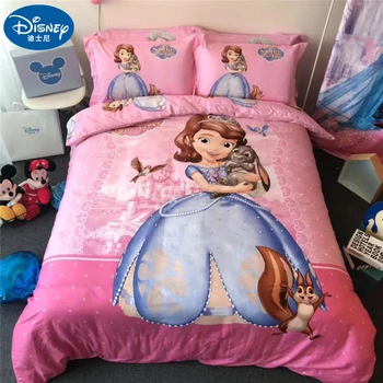 Disney Bumbac Sofia Congelate Set de lenjerie de Pat Moale Copil Printesa Quilt Capac Pernă Carpetă acopere Foaie de Pat Lenjerie de Pat Dormitor