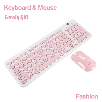 Mouse-ul fără fir Tastatură pentru Calculator Laptop Elegant, Portabil Mini Tastatura Mouse Combo-uri Slim Liniștită 96 cheile Birou Doamnă Cadou