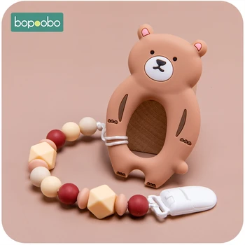 Bopoobo 1 buc Copilul Silicon Animal Teether Margele Suporta Suzeta Clip Lanț Copil care Alăptează Accesorii Pentru Dinți Lanțuri de Jucarie pentru Copii