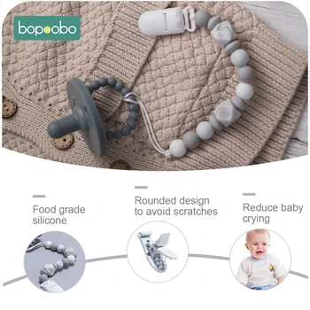 Bopoobo 1 buc Copilul Silicon Animal Teether Margele Suporta Suzeta Clip Lanț Copil care Alăptează Accesorii Pentru Dinți Lanțuri de Jucarie pentru Copii