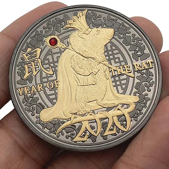 2020 Rat An Moneda Chineză Zodiac Suvenir Colecție De Monede Arta Ambarcațiunile De Noi Arriva
