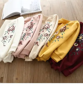 2019 Toamna anului Nou Copil Fete Florale Hanorace Mâneci Lungi de copii pentru Copii Tricou Pulover Pulover Pentru Copii T-shirt Haine Hoody
