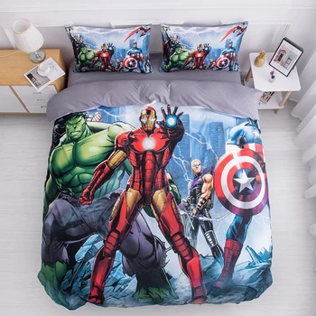 Marvel Avengers Iron Man, Captain America 3d Seturi de lenjerie de pat pentru Copii Băieți Fete Carpetă Acopere Stabilit Twin, pat matrimonial lenjerie de pat set