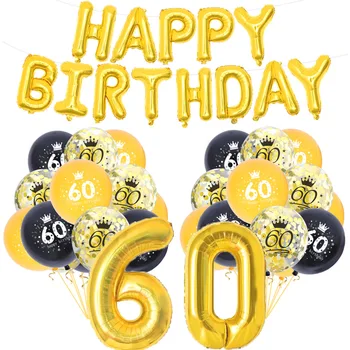 45Pcs/Set Happy Birthday cu Baloane de Ziua Banner Scrisoare Numărul Folie Balloons18 21 30 40 50 60 Adult Petrecerea de Ziua Decor