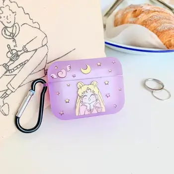 Desene animate drăguț Mini Sailor Moon moale Clar Wireless Bluetooth setul cu Cască silicon cover Pentru Airpods PRO 3 Căști de Protecție caz