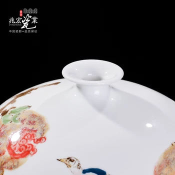 Siu Hong Jingdezhen masterat pastelate ornamente din portelan pictat manual de înaltă calitate Vas Antic Decor Art zâmbet