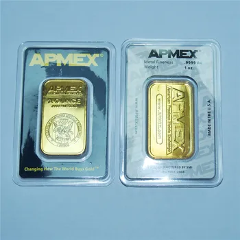 1 oz APMEX Bar de Aur de Înaltă calitate placat cu aur de Apmex Lingouri Non-Magnetic Bar de Argint Fierbinte de Vânzare de Afaceri cadou de Colectie