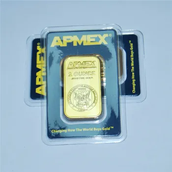1 oz APMEX Bar de Aur de Înaltă calitate placat cu aur de Apmex Lingouri Non-Magnetic Bar de Argint Fierbinte de Vânzare de Afaceri cadou de Colectie