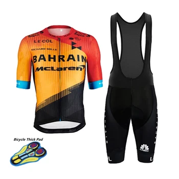 2020 nou BAHRAIN MCLAREN ciclism echipa campioana îmbrăcăminte LE COL portocaliu/rosu cu maneci scurte jersey seturi de uniforme ciclismo go pro kit