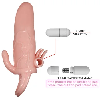 2 Tipuri de Vibratoare Penis Enlarger cu Inel Prezervativ Vibrator Extender Produse Sexuale pentru Sex Bărbați Adulți Erotic Intim Magazin de produse