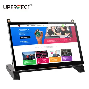 UPERFECT Monitor Portabil Raspberry Pi ecran tactil de 7 inch, 1024X600 cu două boxe portabile capacitiv IPS cu HDMI