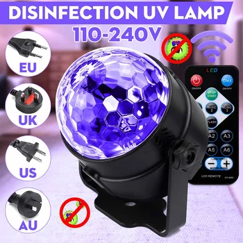 UE Plug Mini 3W UV Violet LED Crystal Magic Ball Etapa Led Lampă cu Control de la Distanță pentru Crăciun Proiector Petrecere Disco Club