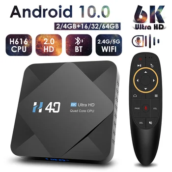 Android TV Box Android 10 4GB RAM, 64GB ROM 6K H. 265 Media Player 3D Video 2.4 G 5GHz Wifi Bluetooth Smart TV Box Set-top box