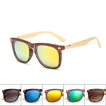 2019 din Lemn de Bambus Picioare ochelari de Soare Femei Pătrat Oglinda din Lemn Originale ochelari de Soare Barbati de Brand Designer de Conducere UV400 Gafas de sol