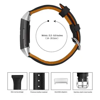 Reglabil Ceas din Piele Trupa Curea Forma de T Pin Buckled Bratara Ceas Benzi de Înlocuire Accesorii pentru Fitbit Charge 3
