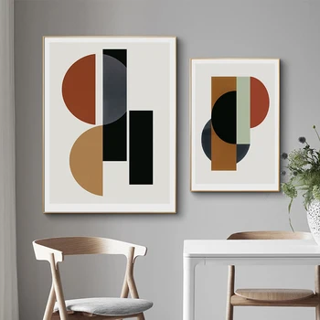Forme Geometrice Abstracte Scandinave Panza Pictura Nordică Arta De Perete Poze Poster Print De Interior Living Decor Acasă