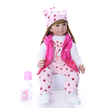 KEIUMI 60 cm Fată Nou-născut Realist Renăscut Baby Doll Corpul de Pânză 24 Inch Moda Renăscut Boneca Jucărie Pentru Copil Ziua de nastere Cadouri