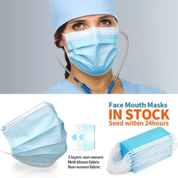 Medicale de unică folosință Fata Masca Gura 3 Strat Respirabil Masca de Protectie Anti Praf de Ceață Filtru de Non-țesute Masca Chirurgicala Livrare Rapida
