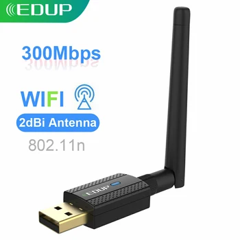 EDUP Wireless USB WIFI Adaptor Ethernet 300Mbps 802.11 n USB Wireless placa de Retea WIFI Antena Receptor pentru Windows, MacOS Loptop