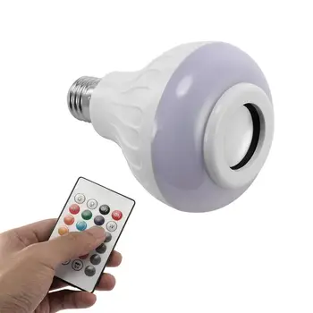 E27 fără Fir Bluetooth Boxe cu 12 RGB Bec Lampa LED Smart Led Lumina de Scena Music Player cu 24 Taste de Control de la Distanță