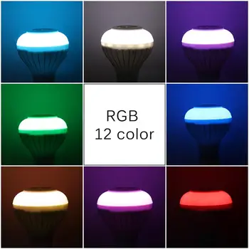 E27 fără Fir Bluetooth Boxe cu 12 RGB Bec Lampa LED Smart Led Lumina de Scena Music Player cu 24 Taste de Control de la Distanță