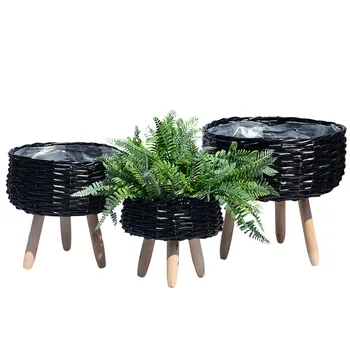 Nordic hand-made creative rattan, paie țesute ghiveci de Flori coș Mobilier de balcon cameră de zi accesorii ghiveci tava