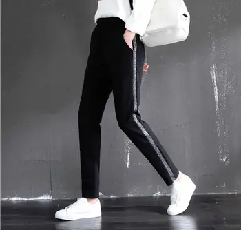 ZNG 2020 Nouă Femei de Primăvară Mijlocul Talie Pantaloni Harem Dungi Imprimate Mult Jogger Pantaloni Slim Cordon Elastic Buzunare