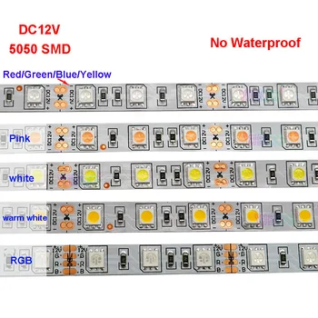 De înaltă calitate 5M 5050 SMD Led Strip bandă;60LEDs/m;Alb/Cald Alb/Rosu/Verde/Galben/Albastru/Roz/RGB/UV/RGBW/RGBWW;DC12V