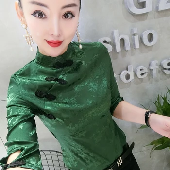 Vintage Femei Din China Cheongsam Tricouri Doamna Jumătate Maneca Cheongsam Topuri Bluze De Vara Doamnă Elegant Chineză Tricouri Topuri