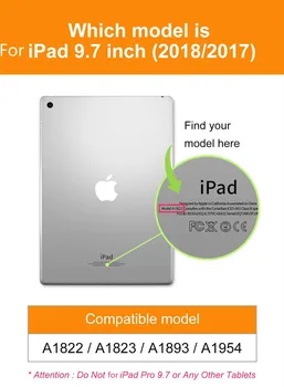360 de Grade de Rotație Pu Piele Smart Cover Caz pentru iPad 5 6 New iPad 9.7 2017 2018 A1822 A1823 A1893 Coque Funda Wake/Sleep