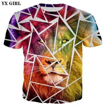 YX FATA Picătură de transport maritim 2018 Noua Moda de vară Bărbați Femei 3d t-shirt animal Leu/Lene/Tigru de Imprimare tricouri Casual Tricou tricouri