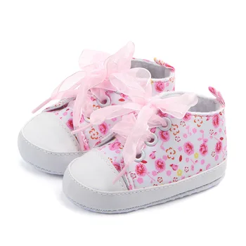 Primavara Toamna pentru Copii Fete Prima Walker Copil Floare de Imprimare Bowknot Pantofi Copilul Non-alunecare Pantofi