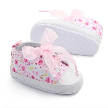 Primavara Toamna pentru Copii Fete Prima Walker Copil Floare de Imprimare Bowknot Pantofi Copilul Non-alunecare Pantofi