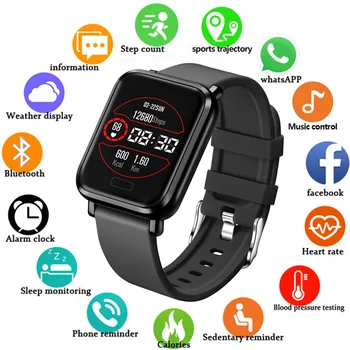 2019 IP68 Impermeabil Ceas Inteligent Bărbați Femei Rata de Inima de Monitorizare, de măsurare a Tensiunii arteriale Ceas Smartwatch Suport IOS Android