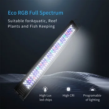 Acvariu Lumina Led Decor Cu Coajă Din Aliaj De Aluminiu Extensibila Paranteze Controler Extern Pentru Apă Dulce De Pește Rezervor De Lumină