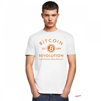 Rece Bitcoin Tricou pentru Bărbați Mâneci Scurte Cryptocurrency Revoluție Tee Topuri Echipajul Gât Montate Bumbac Moale Moda T-Shirt Îmbrăcăminte