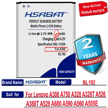 HSABAT Noi 4500mAh BL192 Utilizare a Bateriei pentru Lenovo A300 A750 A328 A328T A526 A388T A529 A680 A590 A560 A505E Baterie